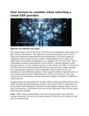 Four factors to consider when selecting a cloud ERP provider.docx