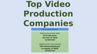 Boost Sales and Revenue for the Company by Top Video Production Companies.pptx