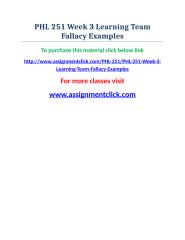 UOP PHL 251 Week 3 Learning Team Fallacy Examples.doc